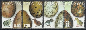 Faroe Islands Stamp 418-421  - Bird eggs and baby chicks