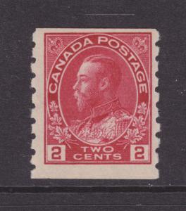 Canada Sc 127 MLH. 1913 2c carmine KGV Admiral coil perf 8½ vartically