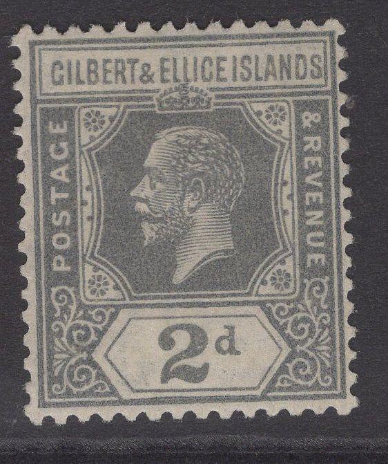 GILBERT & ELLICE IS. SG30 1922 2d SLATE-GREY MTD MINT