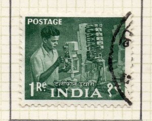 India 1959 Early Issue Fine Used 1R. NW-133173