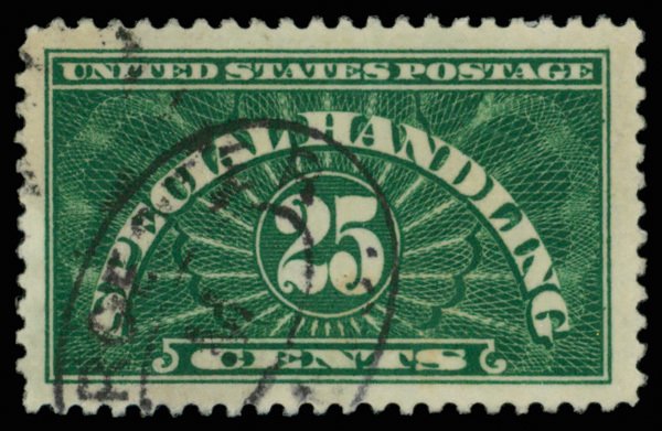 United States #QE4 Used  extremely fine   Cat$4 1925, 25¢ deep green