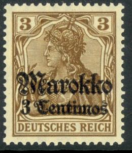 GERMAN OFFICES IN MOROCCO 1911 2c on 3pf Marokko Ovpt Germania Sc 45 MVLH