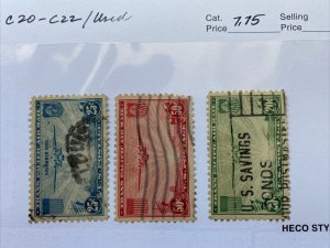 US Stamps - SC# C20 - C22 - Used - SCV = $7.75