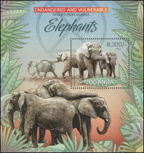 Uganda 2012 Sc 2018 Endangered Elephant CV $6