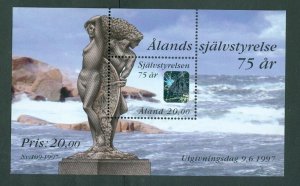 Aland. 1997 Souvenir Sheet. MNH.  75 Year of Autonomy. Statue. Scott # 137