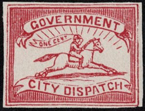 US #Local 1LB9 VF mint no gum, Government City Dispatch, white paper, sold as...