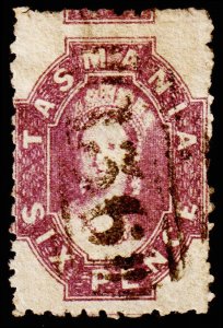 Tasmania Scott 32 (1864) Used F, CV $47.50 M