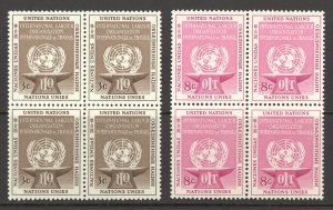 United Nations Sc# 25-26 MNH Blocks/4 1954 ILO Issue