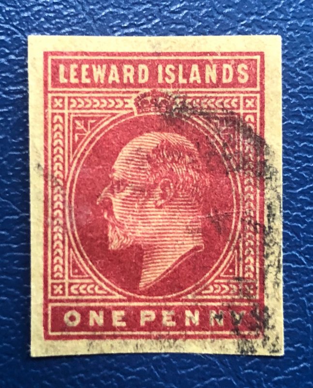 Leeward Islands Edward VII (1902-1905) one penny used imperf