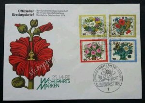 Germany Flower 1974 Flora Plant (stamp FDC)