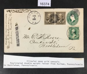 MOMEN: US STAMPS # 205 ON POST COVER USED LOT #16374