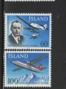 ICELAND #508-509 1978 DOMESTIC FLIGHTS 50TH ANNIV. MINT VF NH O.G