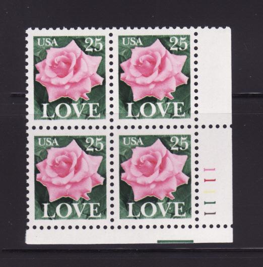 United States 2378 Plate Block MNH Flower, Rose (B)