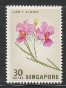 Singapore 1962 Sc 65 Flower 30c MNH