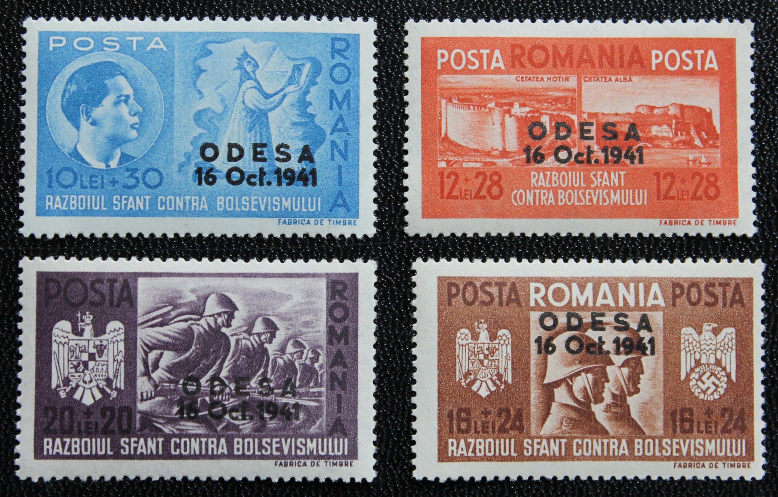 Romania B175B178 MNH WW2 German Puppet State 1941 Anti Bolshevism