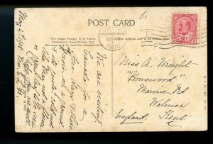 ? 1908 Edward 2 cent to England Ste. Anne de Beaupre hotel used postcard Canada