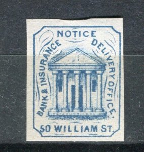 USA; Early classic Hussey's William St. Local Post type Imperf unused value