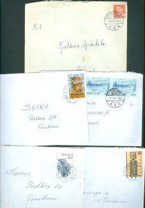 Faroe Islands. 5 Commercial Covers. Postal Used 1953+1980is.  Faroe/Denm. Stamp.