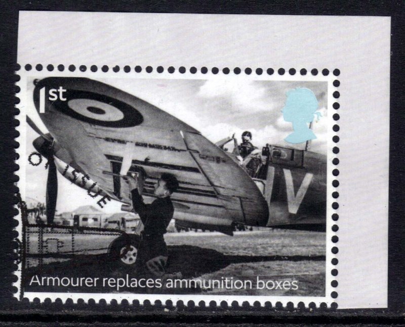 GB 2015 QE2 1st Anniv Battle Britain Armourer Ex Fdc M/s SG 3735 ( J1455 )