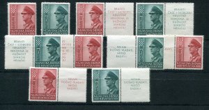 CROATIA WW2 GERMAN PUPPET STATE 1943 B29-B30 PAVELIC COMBOS PERFECT MNH (2)