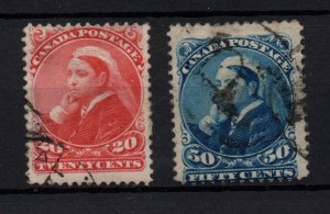 Canada QV 1893 20c & 50c #46-47 fine used pair WS31005