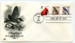 2476, 2478, 2480, Kestrel, Bluebird, Cardinal Artcraft, (Bluebirdl)  FDC