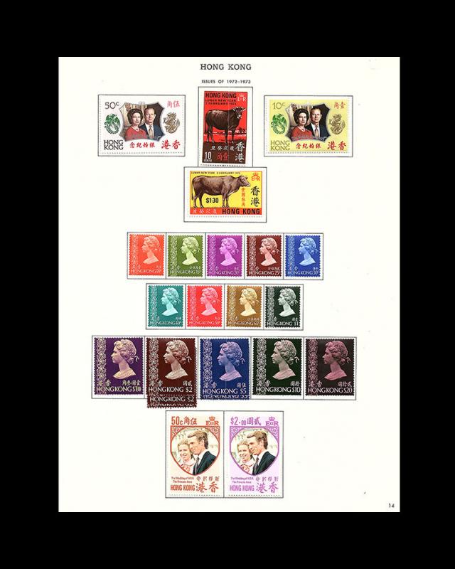 VINTAGE: HONG KONG 1972 OG,LH, SCOTT # 285-304  $165  LOT #1972P14