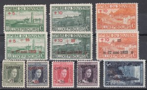 003435/ Luxembourg 1923/24 M/MINT Selection 11 Useful See scans