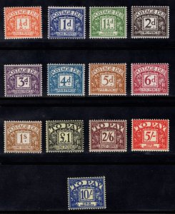 MOMEN: GREAT BRITAIN SG #J55-J67 1959-63 POSTAGE DUE MINT OG NH LOT #67883*