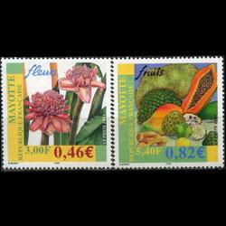 MAYOTTE 2001 - Scott# 154-5 Flowers Set of 2 NH