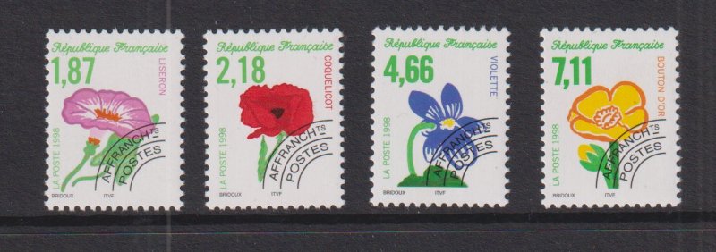France  #2666A-2666D   MNH 1998  flowers precancelled