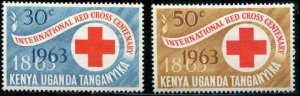 Kenya Uganda Tankanyika SC# 142-3 Red Cross 30c & 50c MH