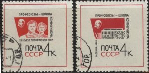 Russia 2800-2801 (used cto) Soviet Trade Unions (1963)