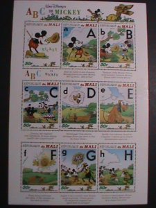 MALI-1996-SC#797 DISNEY CARTOON-ABC OF MICKEY MOUSE-A TO G MNH-SHEET VF