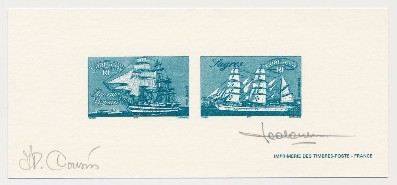 France 1999 - Epreuve / Proof signed by engraver Tallship - Sailing ship - Ameri