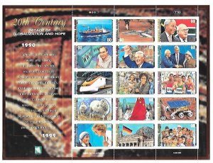 MARSHALL ISL Sc 730 NH MINISHEET OF 1999 - MILLENNIUM - 1990-99.  FAMOUS PEOPLE