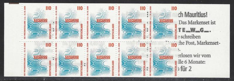 Germany Scott # 2094 (10), mint nh, stamp booklet Michel # MH39IIoZ