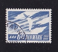 Denmark  #380  used  1961   Scandinavian Airlines   DC-8