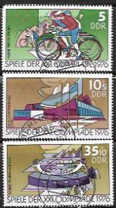 DDR Germany set of 3 stamps.  Olympics 1976