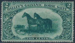 #RS73b 2¢ SILK PAPER DALLEY'S GALVANIC HORSE SALVE MEDICINE STAMP BT2267