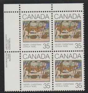 Canada 872 Christmas 1980 - MNH - Plate Block  UL