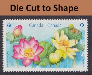 Canada 3091i Lotus P DCTS horz pair from booklet MNH 2018