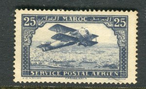 MOROCCO; 1922 early Airmail Plane over Casablanca MINT MNH 25c. value