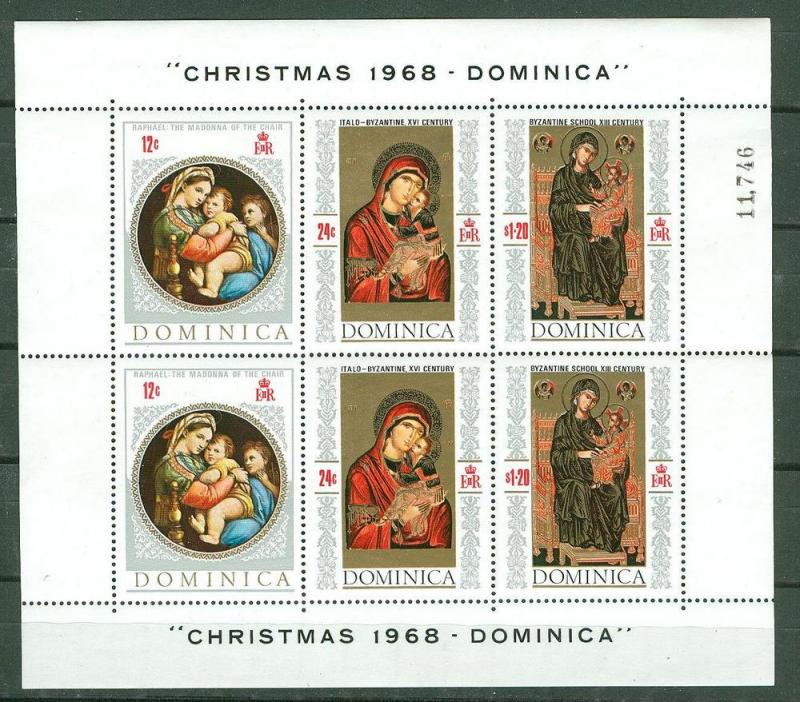 Dominica # 241 Christmas souvenir sheet   1968  (1) Mint NH