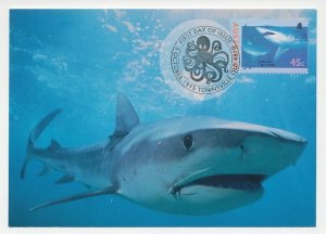 Maximum card Australia 1995 Fish - Tiger shark