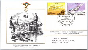 HISTORY OF AVIATION TOPICAL FIRST DAY COVER SERIES 1978 - BANGLADESH 350 AND 500