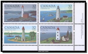 Canada - 1032-1035 (1035a) PB LR  MNH - Canadian Lighthouses-1 (1984) 4 x 32¢