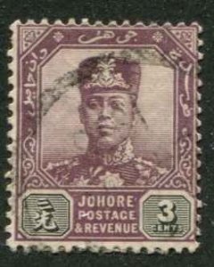 Malaya Jahore SC# 89 Sultan Ibrahim 4c Used
