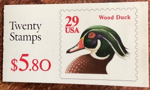 US #BK175 MNH Booklet of 20 P#K11111 Wood Duck SCV $13.00 L42