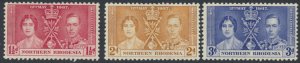 Northern Rhodesia  SG 22-24 Coronation  SC# 22-24 MH set   see detail and scan